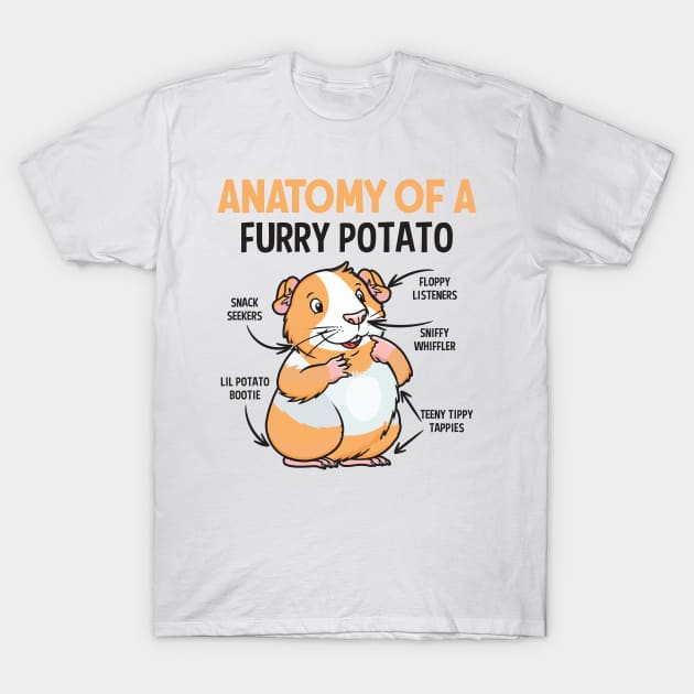 Funny Anatomy Of A Furry Potato Guinea Pig Lover Pet Hamster T-Shirt by GreatDesignsShop